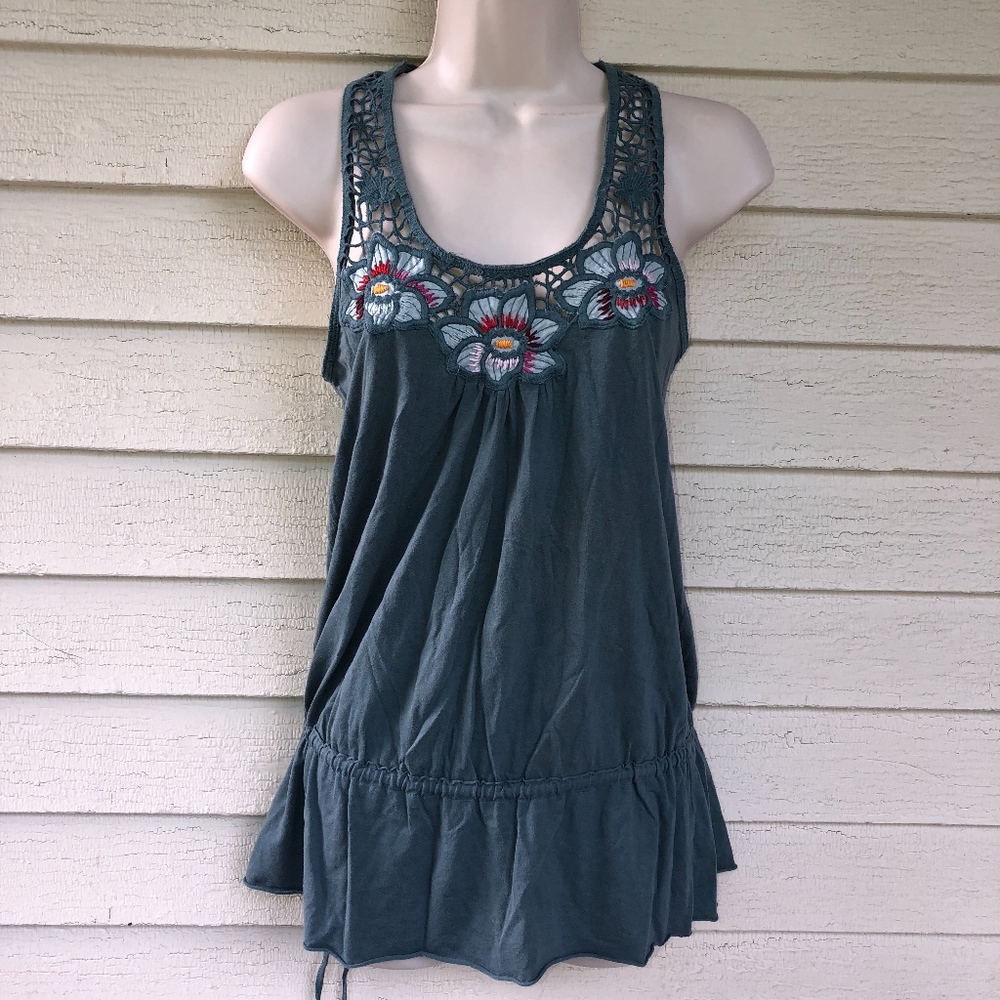 FREE PEOPLE cotton tie bottom top/cute back - Picture 5 of 7